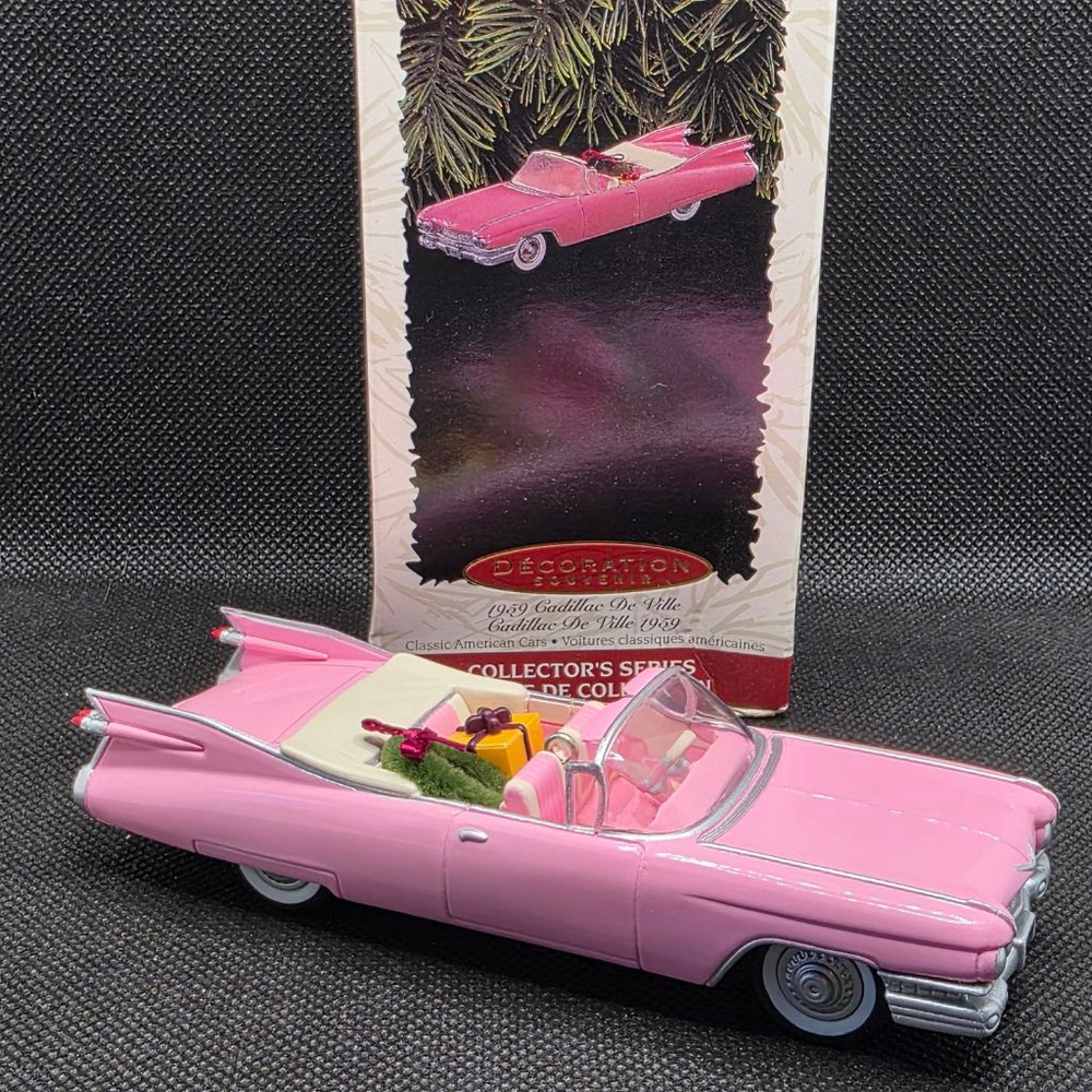 Hallmark Keepsake Ornament Pink 1959 Cadillac De Ville vintage